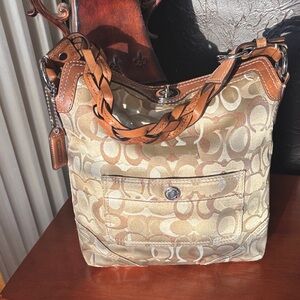 Vintage Coach Optic Signature Jacquard Chelsea Hobo 1099 EUC